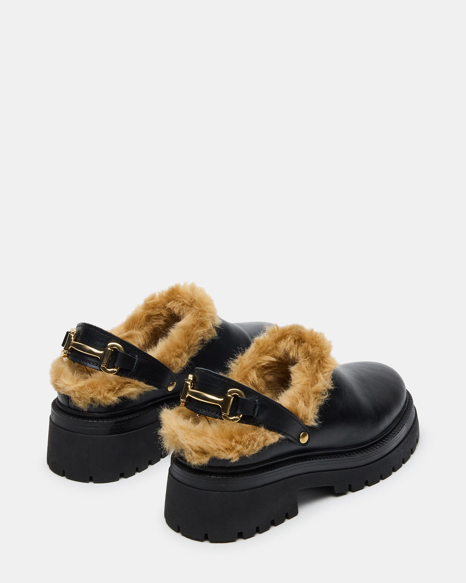 ERBA FAUX FUR BLACK LEATHER